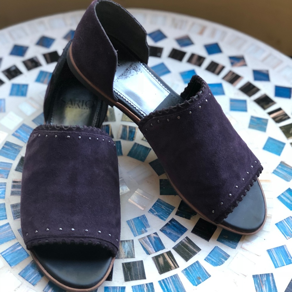 SARTO BY FRANCO SARTO SUEDE DARK PURPLE SANDALS